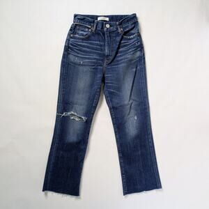 Moussy Vintage Distressed Crop Jeans 26 Raw Hem Japanese Denim Cool Girl